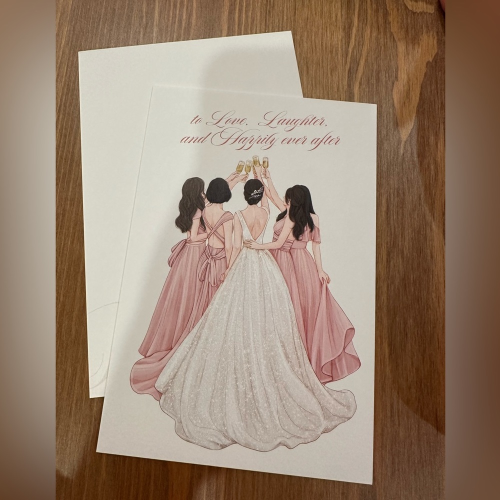 Thank you card for bridal party (5 cards) -scented